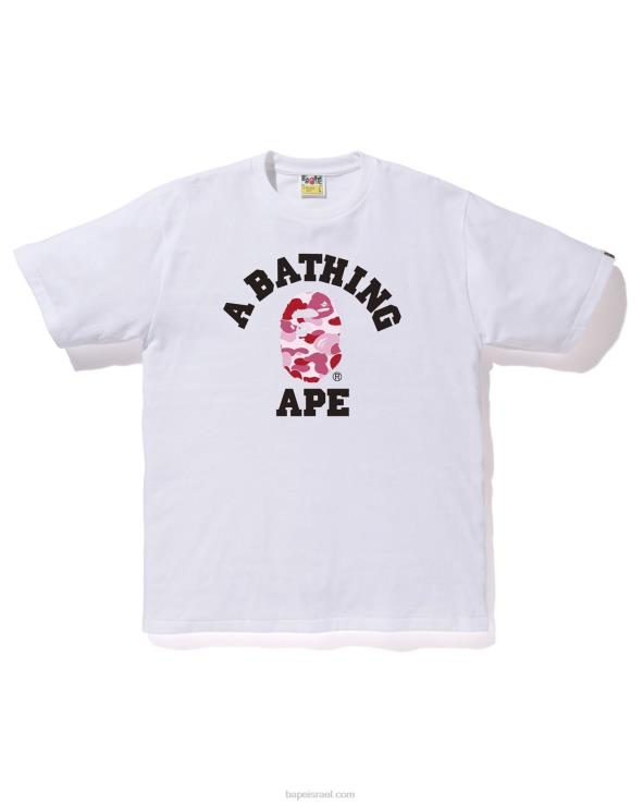 לבן A Bathing Ape 644LV213 גברים T-shirt college abc camo