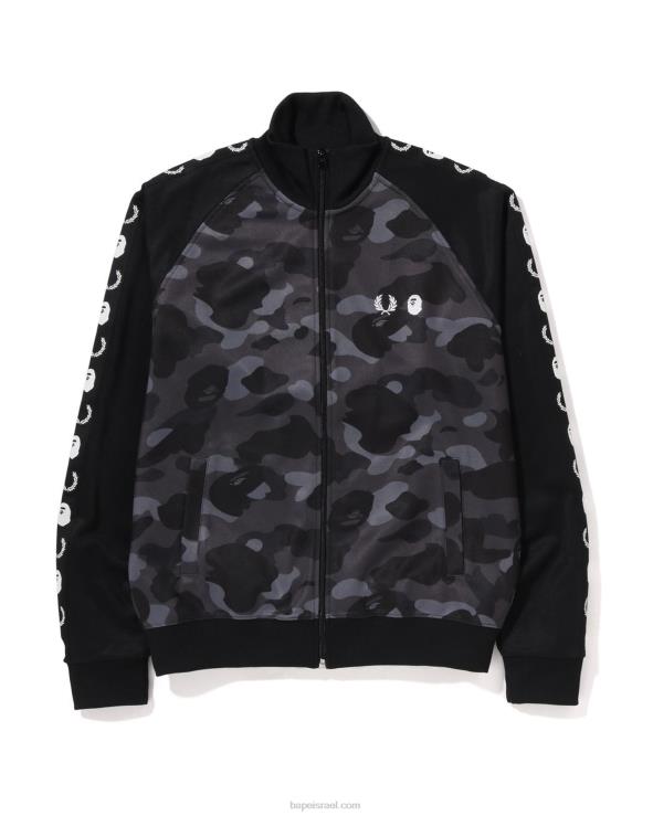 שָׁחוֹר A Bathing Ape 644LV214 גברים x fred perry מעיל ספורט camo
