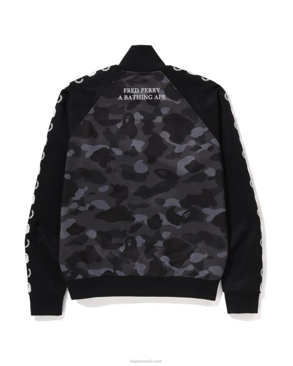 שָׁחוֹר A Bathing Ape 644LV214 גברים x fred perry מעיל ספורט camo