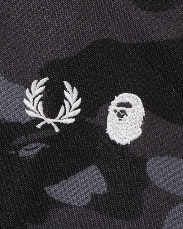 שָׁחוֹר A Bathing Ape 644LV214 גברים x fred perry מעיל ספורט camo