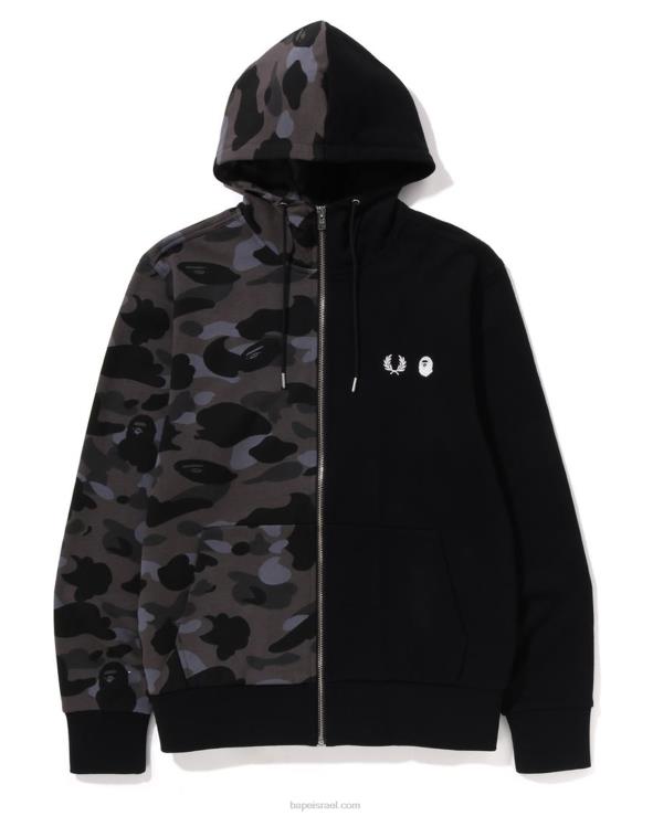 שָׁחוֹר A Bathing Ape 644LV215 גברים x fred perry color camo קפוצ'ון רוכסן