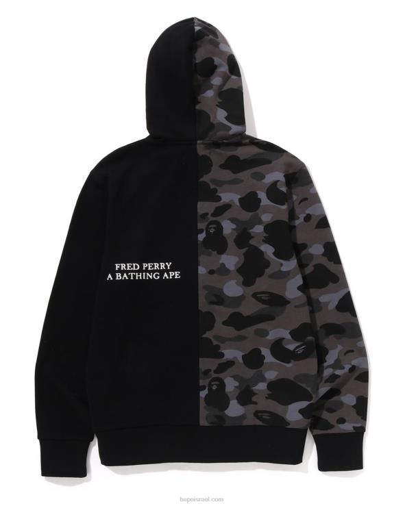 שָׁחוֹר A Bathing Ape 644LV215 גברים x fred perry color camo קפוצ'ון רוכסן
