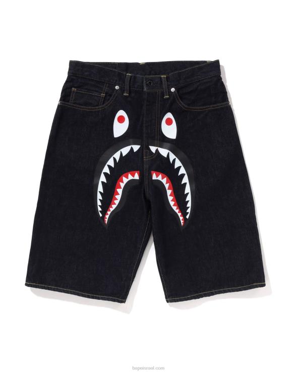 דֵנִים A Bathing Ape 644LV220 גברים מכנסי ג'ינס קצרים של כריש
