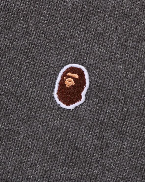 אפור A Bathing Ape 644LV224 גברים אפוד סרוג נקודה אחת בראש