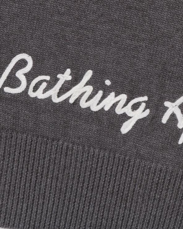 אפור A Bathing Ape 644LV224 גברים אפוד סרוג נקודה אחת בראש