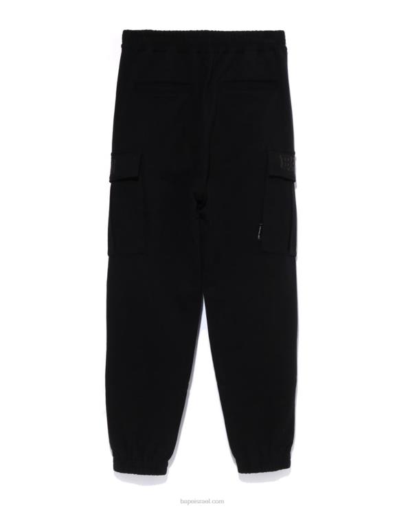שָׁחוֹר A Bathing Ape 644LV228 גברים מכנסי טרנינג עם 6 כיסים בהתאמה רגועה