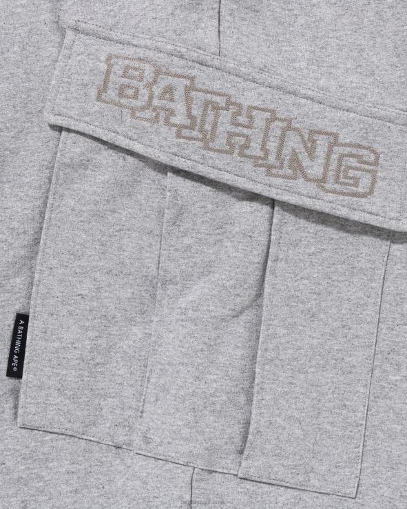 אפור A Bathing Ape 644LV229 גברים מכנסי טרנינג עם 6 כיסים בהתאמה רגועה