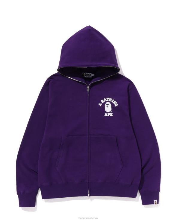סָגוֹל A Bathing Ape 644LV237 גברים קפוצ'ון עם רוכסן מלא בקולג'