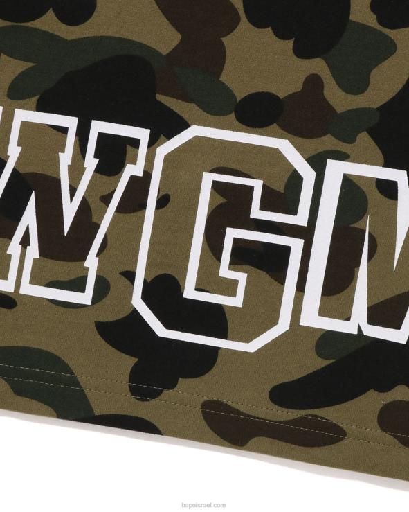 צבא ירוק A Bathing Ape 644LV240 גברים טי כריש קאמו ראשון
