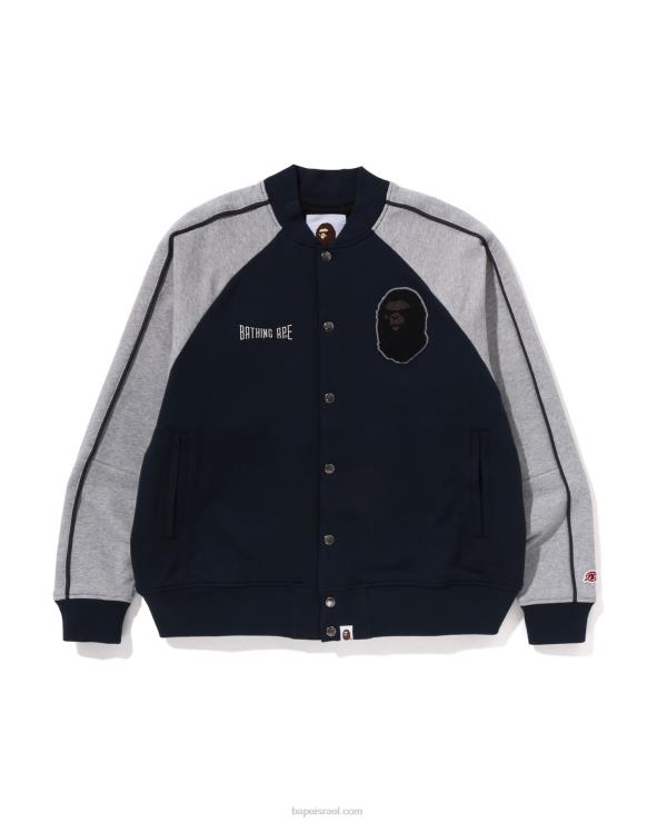 כחול כהה A Bathing Ape 644LV243 גברים ז'קט לאוניברסיטה