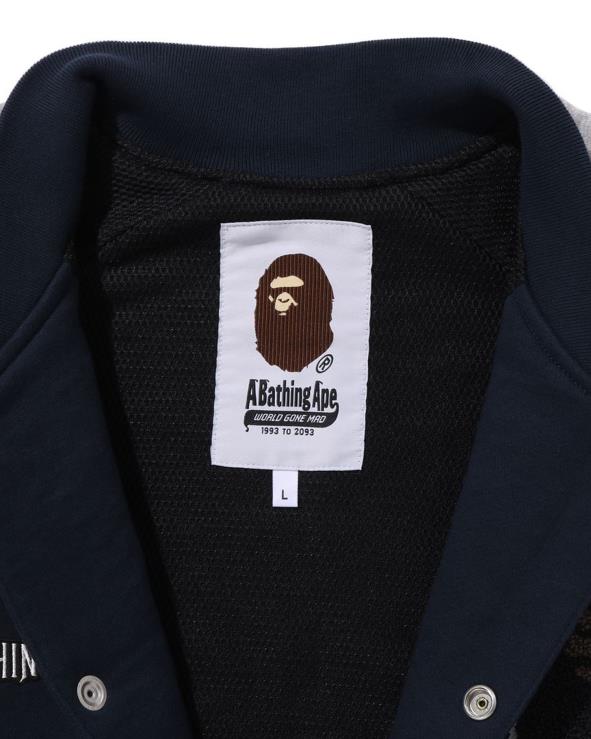 כחול כהה A Bathing Ape 644LV243 גברים ז'קט לאוניברסיטה