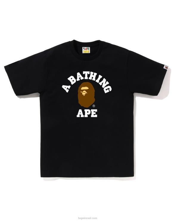 שָׁחוֹר A Bathing Ape 644LV244 גברים חולצה מכללה