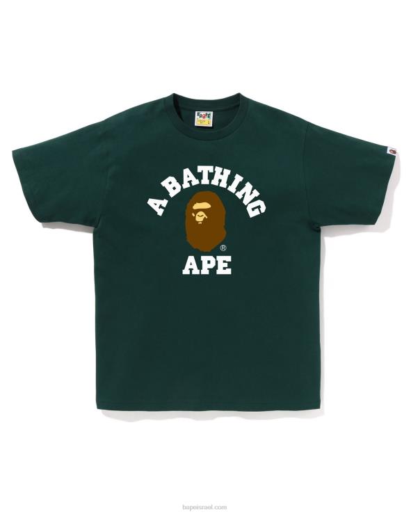 צבא ירוק A Bathing Ape 644LV245 גברים חולצה מכללה
