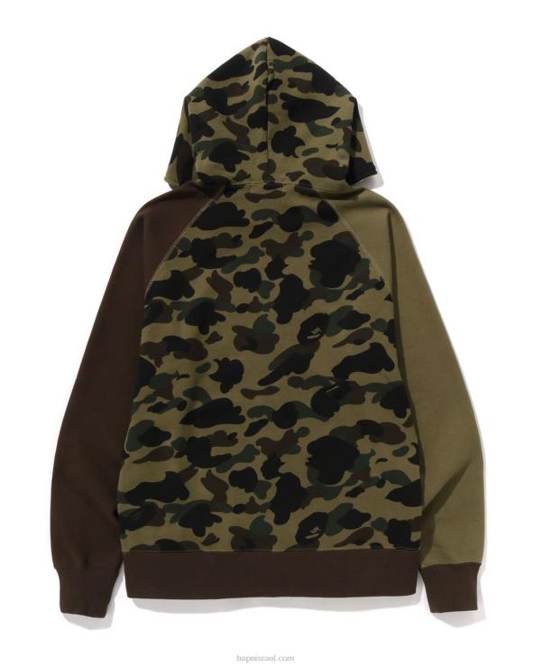 צבא ירוק A Bathing Ape 644LV254 גברים 1st camo crazy college קפוצ'ון עם רוכסן מלא