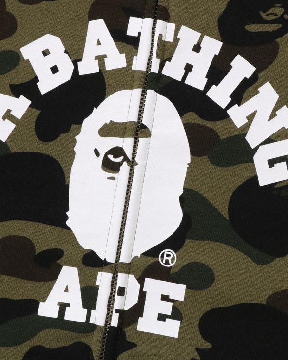 צבא ירוק A Bathing Ape 644LV254 גברים 1st camo crazy college קפוצ'ון עם רוכסן מלא