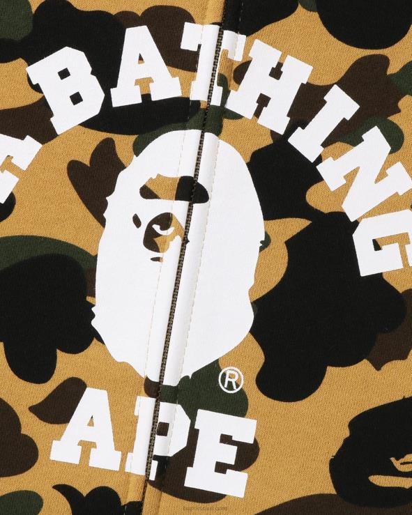 צהוב A Bathing Ape 644LV255 גברים 1st camo crazy college קפוצ'ון עם רוכסן מלא