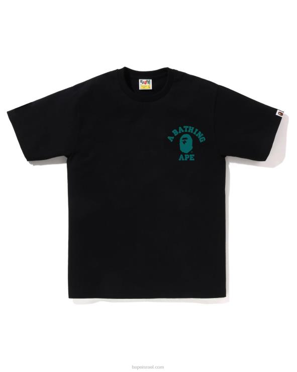 שָׁחוֹר A Bathing Ape 644LV256 גברים ספיד רייסר קולג' בטי