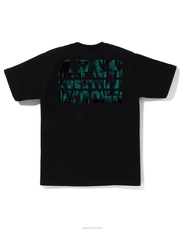 שָׁחוֹר A Bathing Ape 644LV256 גברים ספיד רייסר קולג' בטי