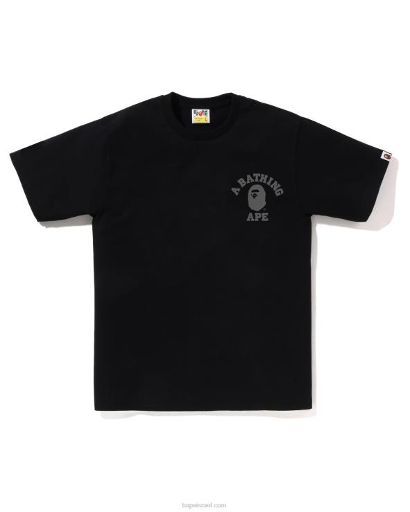 שָׁחוֹר A Bathing Ape 644LV257 גברים ספיד רייסר קולג' בטי