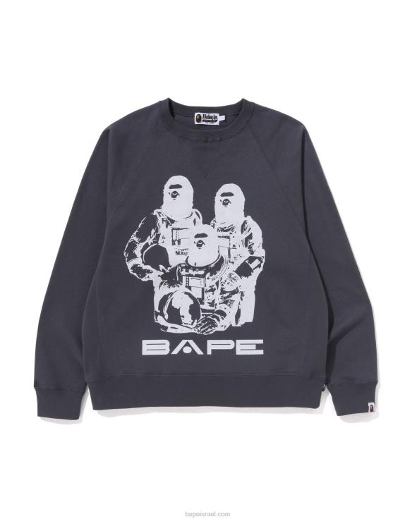 אפור כהה A Bathing Ape 644LV260 גברים צווארון צווארון בכושר נינוח