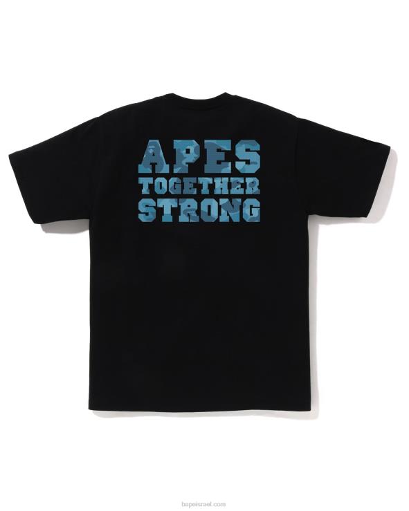 שָׁחוֹר A Bathing Ape 644LV264 גברים חלת דבש camo college ats טי