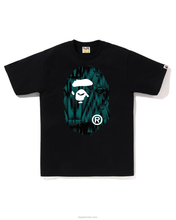 שָׁחוֹר A Bathing Ape 644LV267 גברים טי ספיד רייסר עם ראש גדול