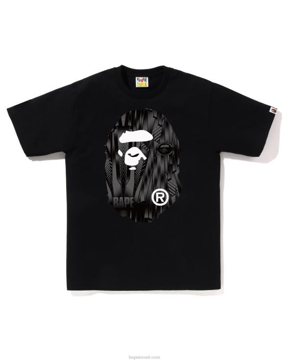 שָׁחוֹר A Bathing Ape 644LV268 גברים טי ספיד רייסר עם ראש גדול