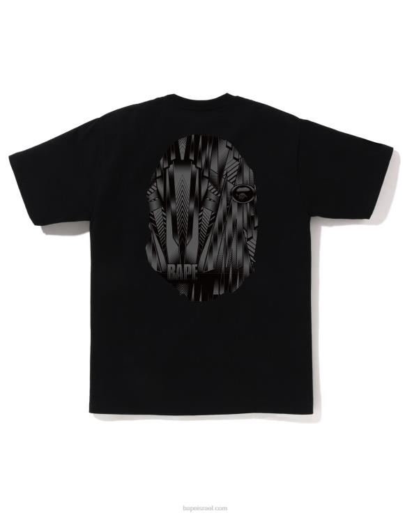 שָׁחוֹר A Bathing Ape 644LV268 גברים טי ספיד רייסר עם ראש גדול