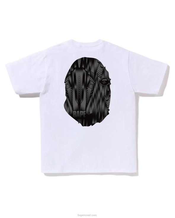לבן A Bathing Ape 644LV269 גברים טי ספיד רייסר עם ראש גדול