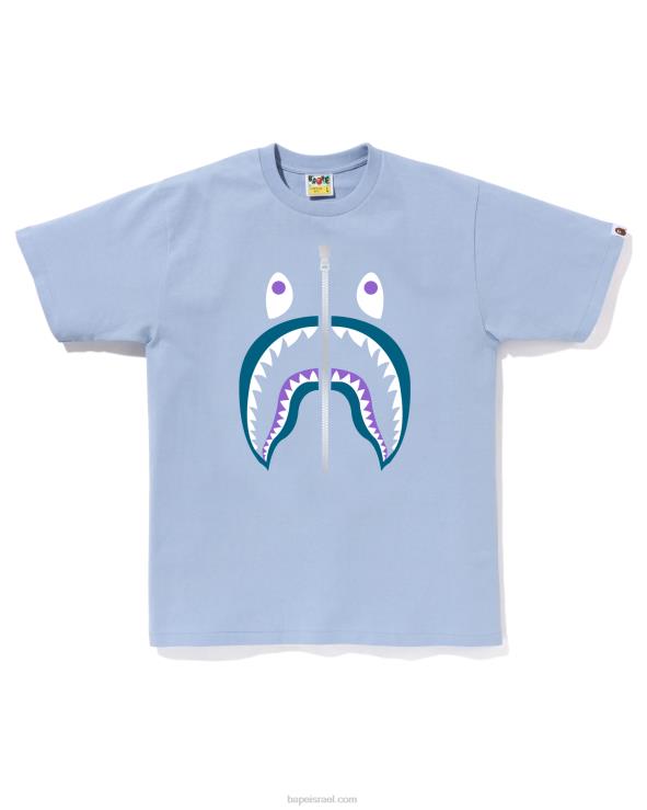 כחול בהיר A Bathing Ape 644LV27 גברים טי כריש בצבעים