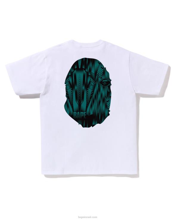 לבן A Bathing Ape 644LV270 גברים טי ספיד רייסר עם ראש גדול