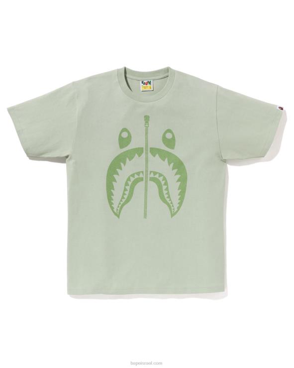 ירוק בהיר A Bathing Ape 644LV281 גברים טי כריש פיגמנט
