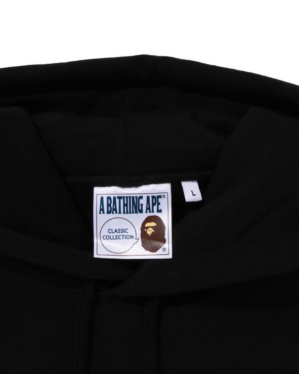 שָׁחוֹר A Bathing Ape 644LV284 גברים קפוצ'ון סוודר בכושר נינוח