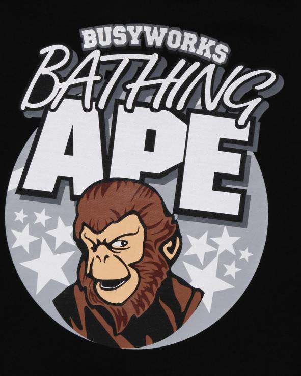 שָׁחוֹר A Bathing Ape 644LV284 גברים קפוצ'ון סוודר בכושר נינוח