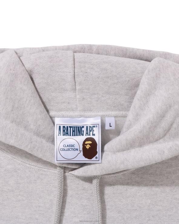 אפור A Bathing Ape 644LV285 גברים קפוצ'ון סוודר בכושר נינוח