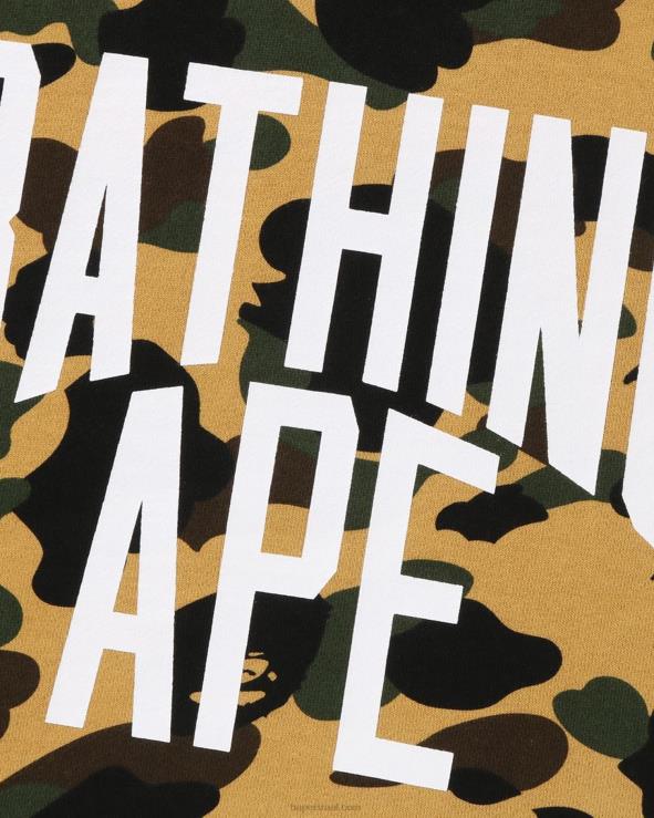 צהוב A Bathing Ape 644LV287 גברים צווארון צווארון צווארון בכושר רגוע 1st camo crazy