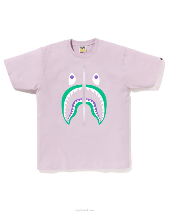 לילך פסטל A Bathing Ape 644LV29 גברים טי כריש בצבעים