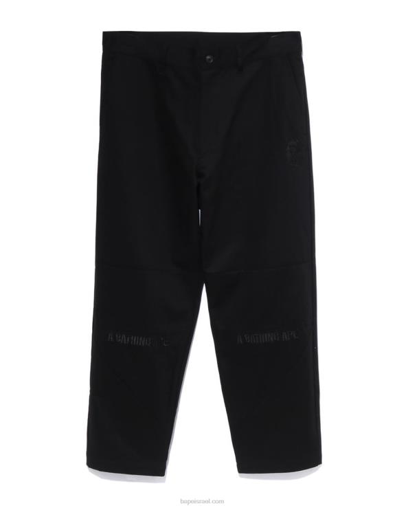 שָׁחוֹר A Bathing Ape 644LV291 גברים מכנסי צ'ינו בגזרה רפויה
