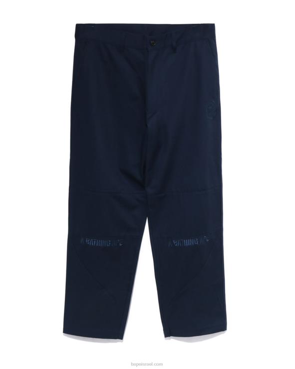 כחול כהה A Bathing Ape 644LV292 גברים מכנסי צ'ינו בגזרה רפויה