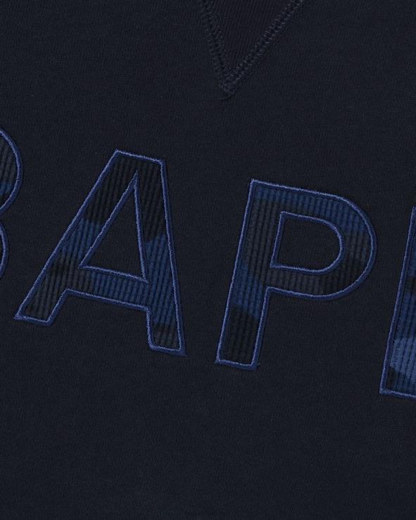 כחול כהה A Bathing Ape 644LV296 גברים תיקון צווארון צווארון בכושר נינוח