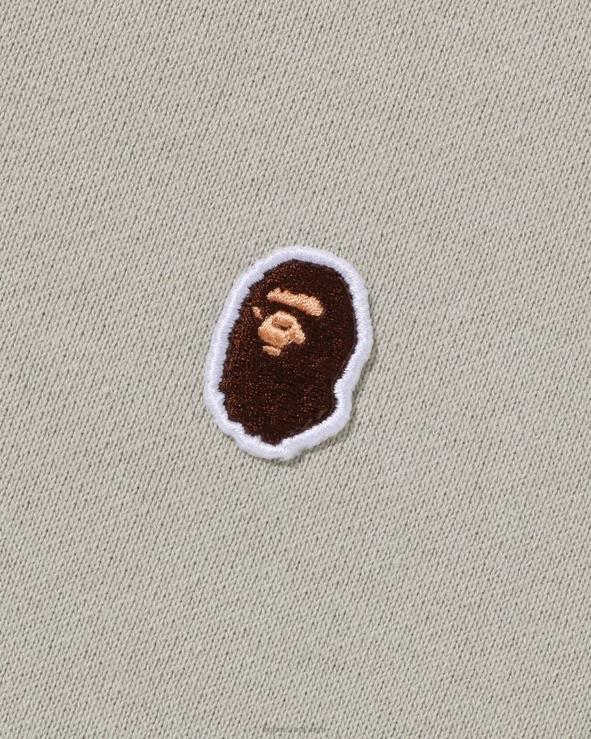 בז' A Bathing Ape 644LV304 גברים ראש צווארון צווארון בכושר רגוע נקודה אחת