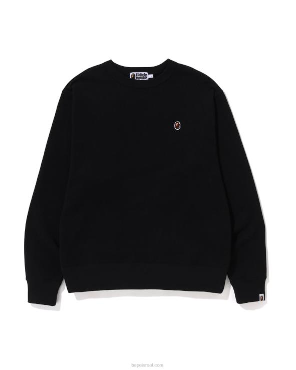 שָׁחוֹר A Bathing Ape 644LV305 גברים ראש צווארון צווארון בכושר רגוע נקודה אחת