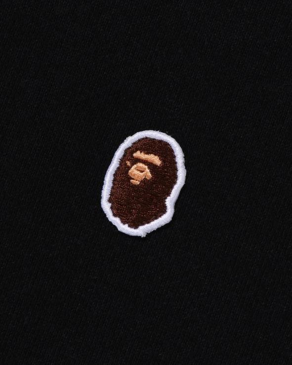 שָׁחוֹר A Bathing Ape 644LV305 גברים ראש צווארון צווארון בכושר רגוע נקודה אחת
