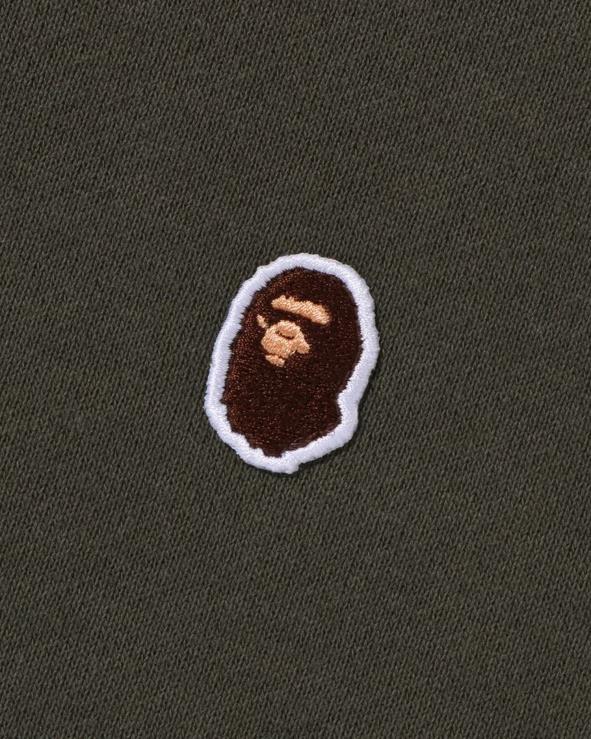 צבא ירוק A Bathing Ape 644LV307 גברים ראש צווארון צווארון בכושר רגוע נקודה אחת