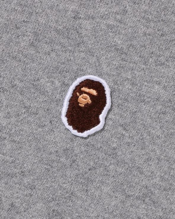אפור A Bathing Ape 644LV308 גברים ראש צווארון צווארון בכושר רגוע נקודה אחת