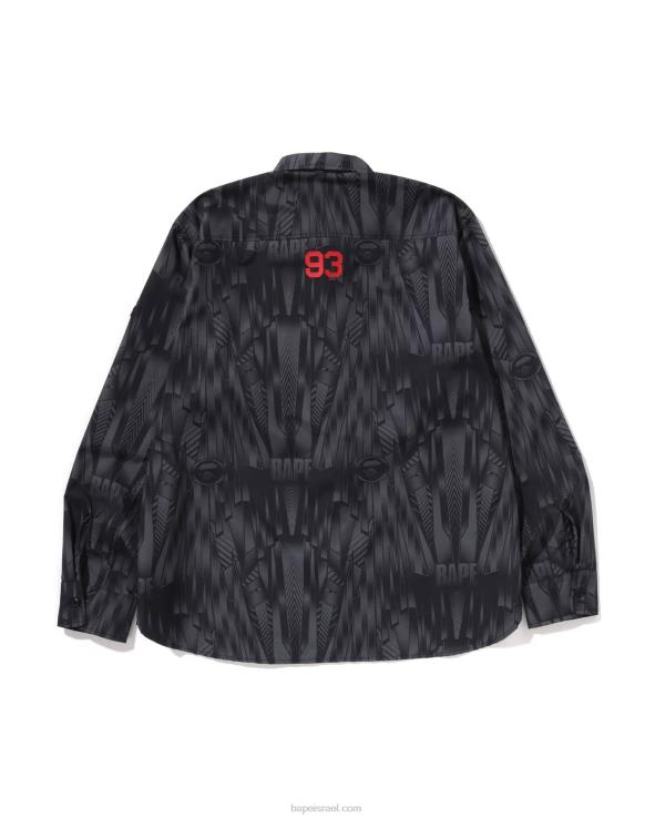 שָׁחוֹר A Bathing Ape 644LV313 גברים חולצת ספיד רייסר בכושר נינוח