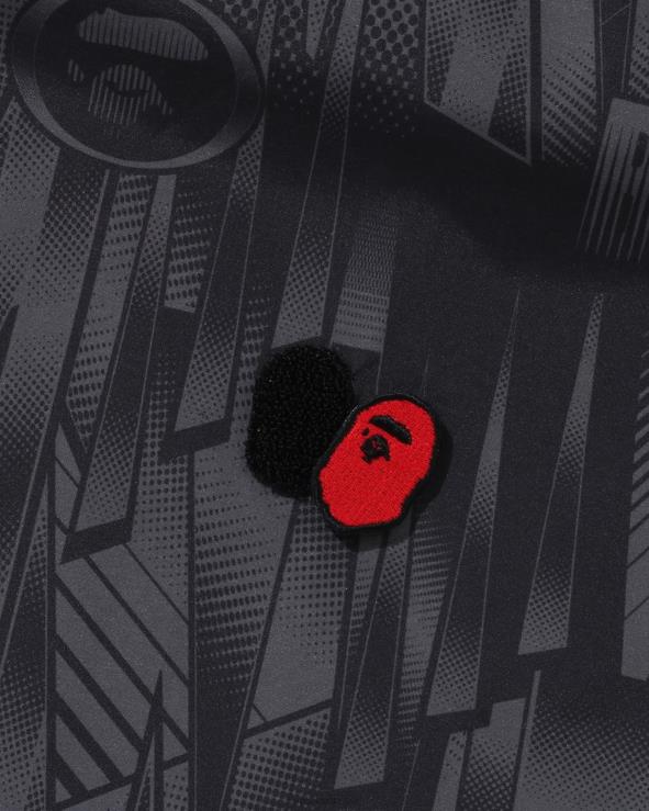 שָׁחוֹר A Bathing Ape 644LV313 גברים חולצת ספיד רייסר בכושר נינוח
