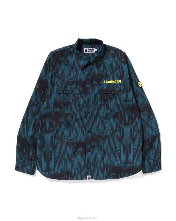 כְּחוֹל A Bathing Ape 644LV314 גברים חולצת ספיד רייסר בכושר נינוח