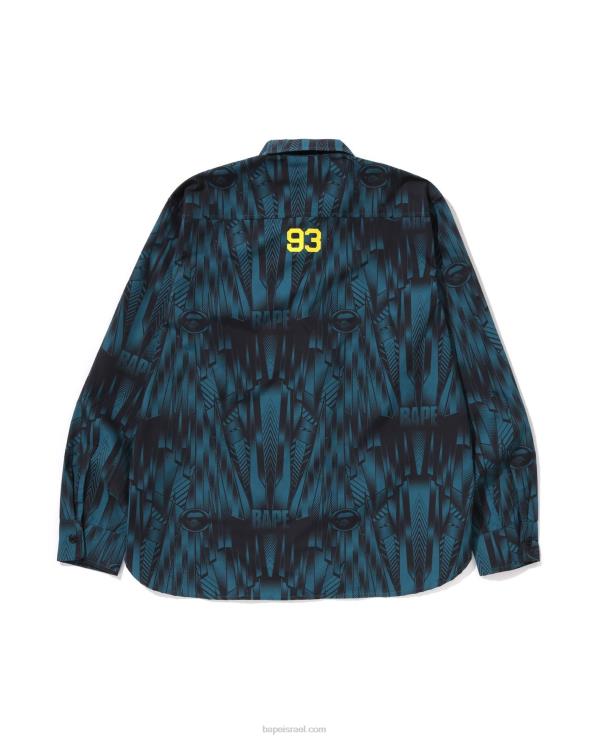 כְּחוֹל A Bathing Ape 644LV314 גברים חולצת ספיד רייסר בכושר נינוח
