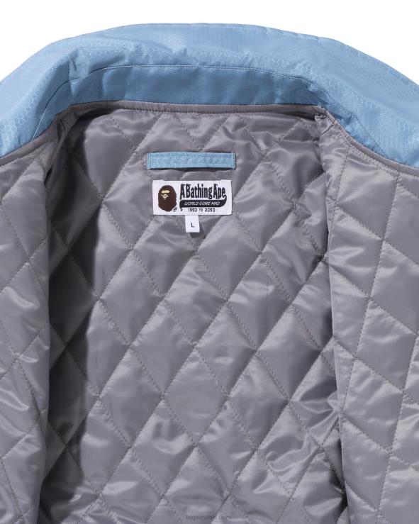 כחול בהיר A Bathing Ape 644LV317 גברים מעיל בומבר ripstop של חלת דבש